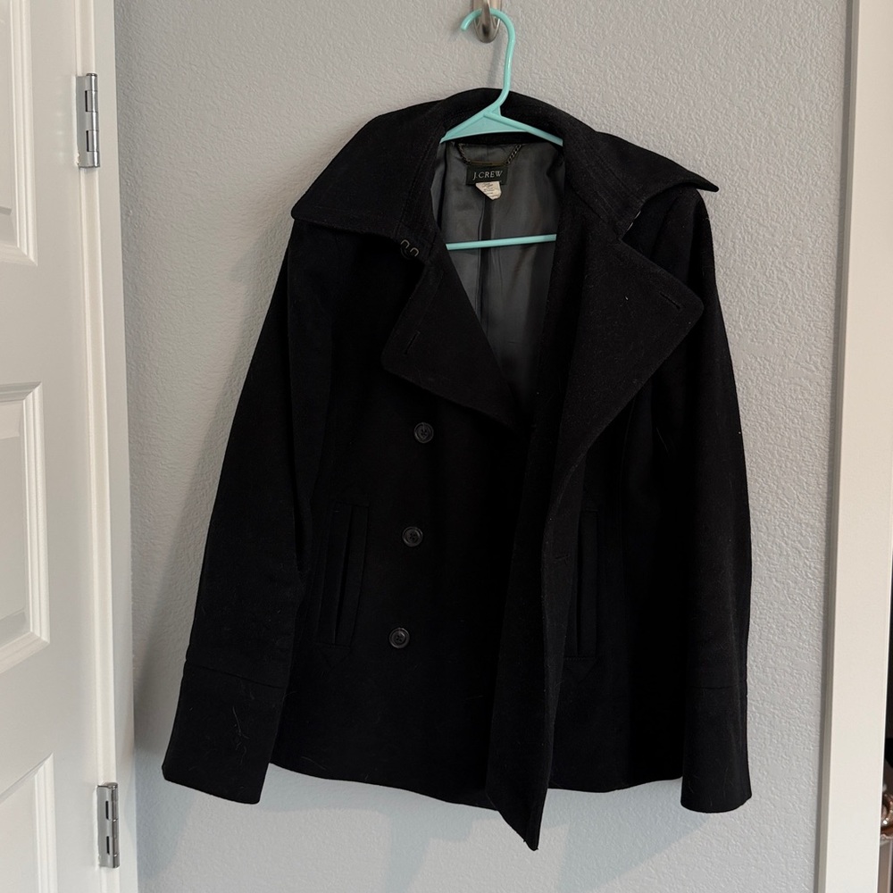 J. Crew Black Wool Peacoat